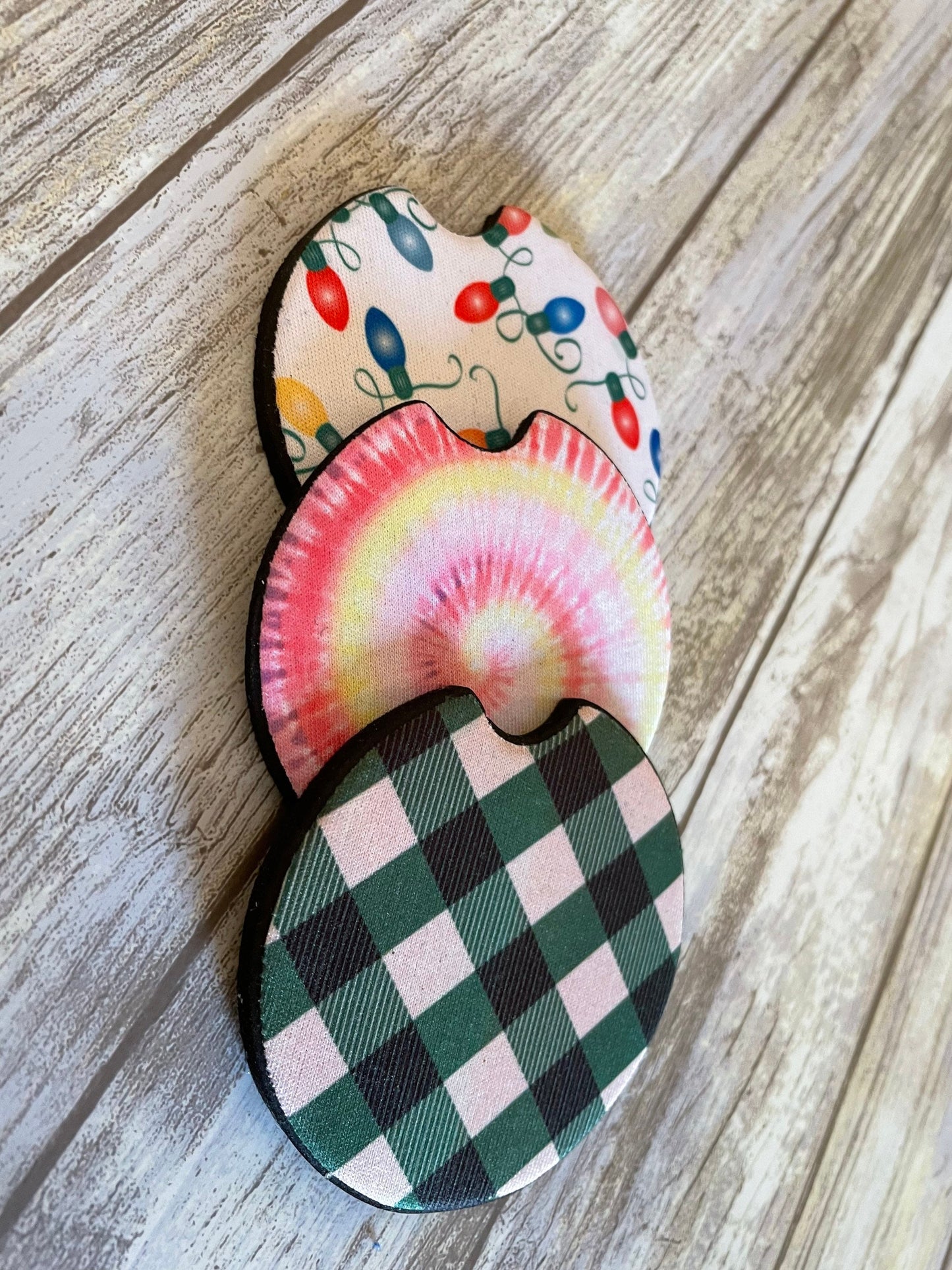 Cow Print Car Coasters - Gift for Car Lover - Pattern Car Coaster - Car Enthusiast Gift - Set of Two